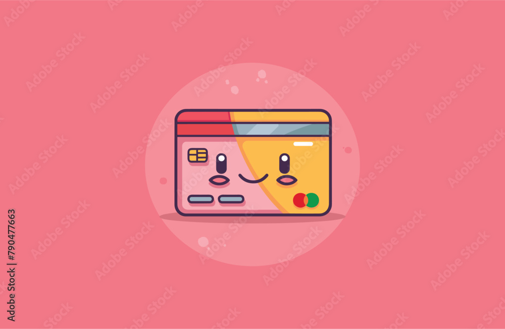 Cute ATM card Mascot logo Design Cute ATM card Mascot logo Design