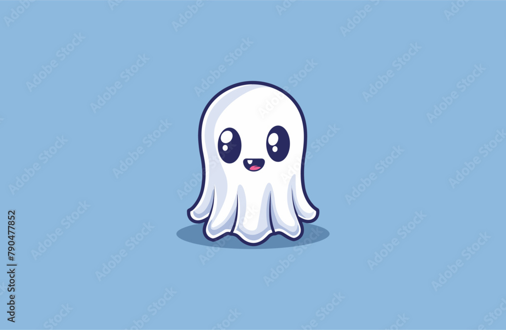 Cute Ghost Mascot logo Design Cute Ghost Mascot logo Design