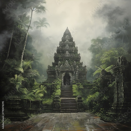Ancient temple in Majapahit Empire photo