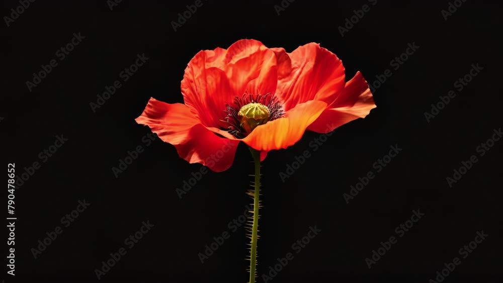 Red poppy flower on black background. Remembrance Day, Armistice Day, Anzac day symbol, floral, flora, blossom, closeup, garden, bloom, Red poppy flower on black background. Remembrance Day, Armistice Day, Anzac day symbol, floral, flora, blossom, closeup, garden, bloom,