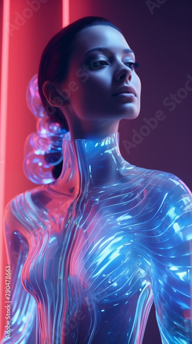 Beautiful abstract futuristic artistic fashion girl 