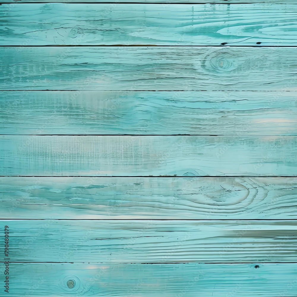 Obraz premium Aqua Colored Wooden Planks Background