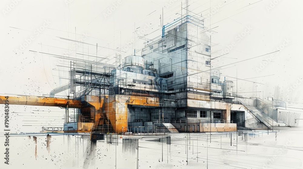 a Building, sketch style concept