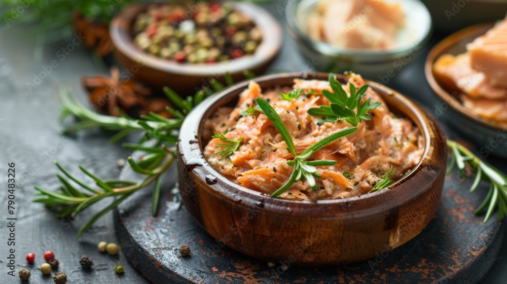 Bowl of meat and vegetables on table Bowl of meat and vegetables on table
