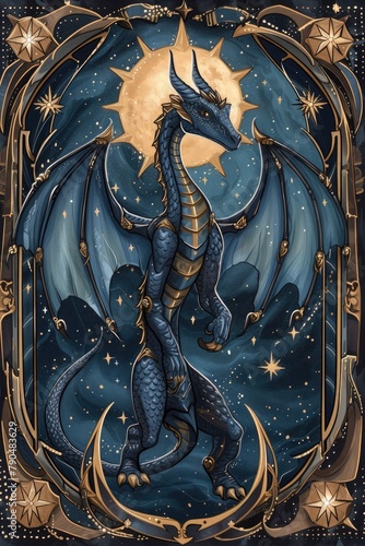 Tarot cards featuring cosmic dragon designs 🐉✨ Unveil mystical revelations with intricate artwork! #MysticDragons photo