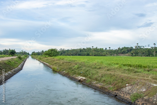 Irrigation of rice fields in Indonesia
