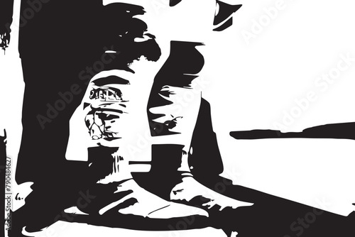 black and white socks illustration