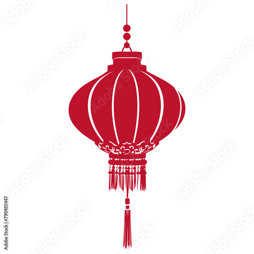 asian chinese traditional lantern red color only