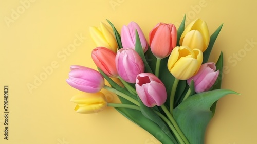 beautiful spring tulips.AI generated image