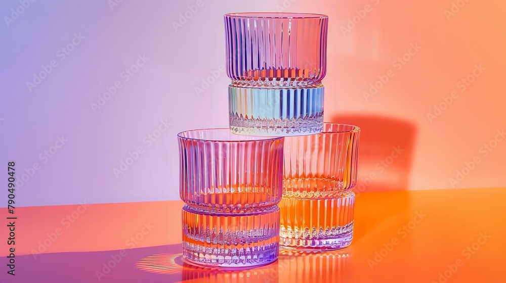 Ribbed Glass Tumblers: A Dynamic Study in Light and Form Ribbed Glass Tumblers: A Dynamic Study in Light and Form