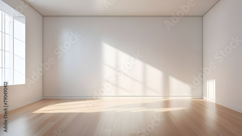 A serene chamber filled with gentle light, casting ethereal shadows on its wooden floor and wall. © ธงชัย ปรางแก้ว