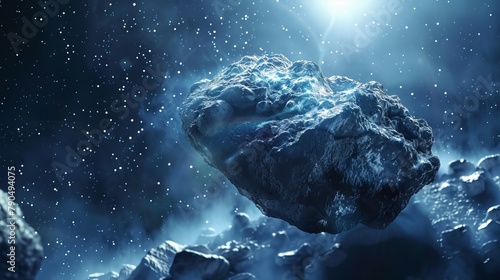 National asteroid day background concept, copy space photo
