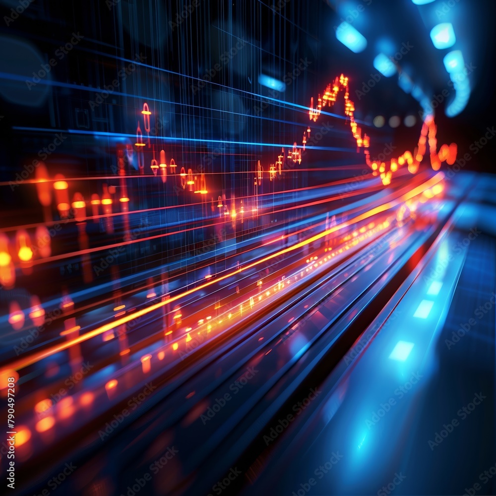 Fototapeta premium The fluctuating stock market suggests a positive momentum in the market.