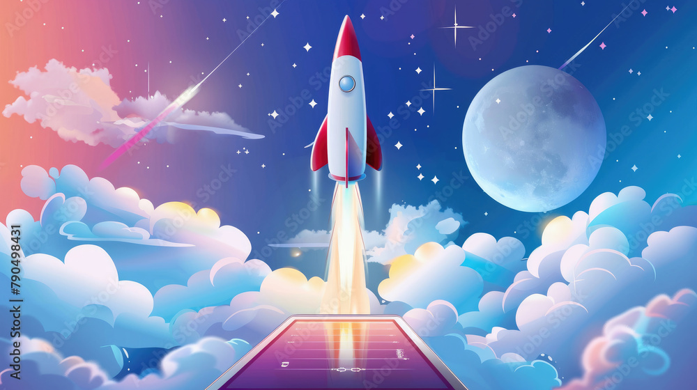Hypersonic Missile Launch, Cutting-Edge Weapon Technology Concept Hypersonic Missile Launch, Cutting-Edge Weapon Technology Concept