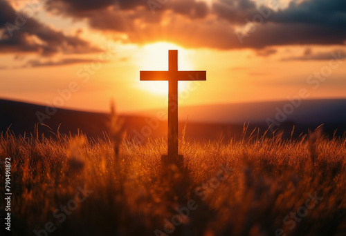 Calvary sunset background for good friday he is risen