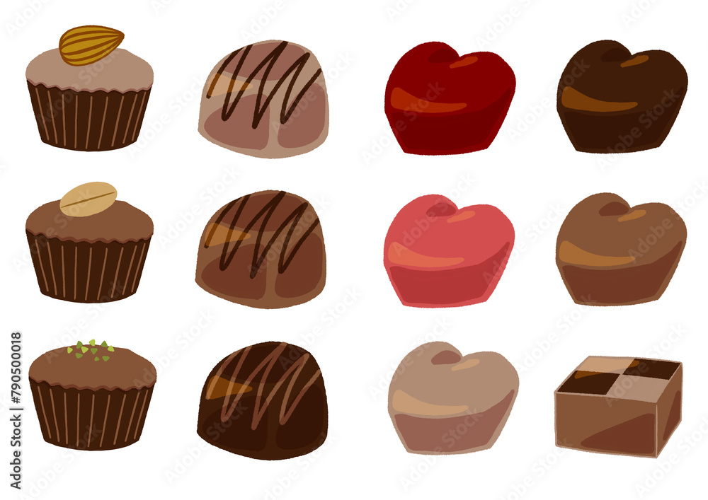 set of chocolate candies