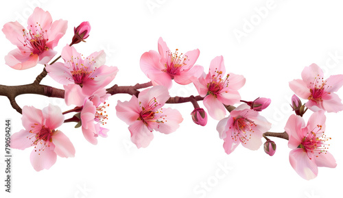 pink cherry blossom isolated on transparent background cutout © ryanbagoez