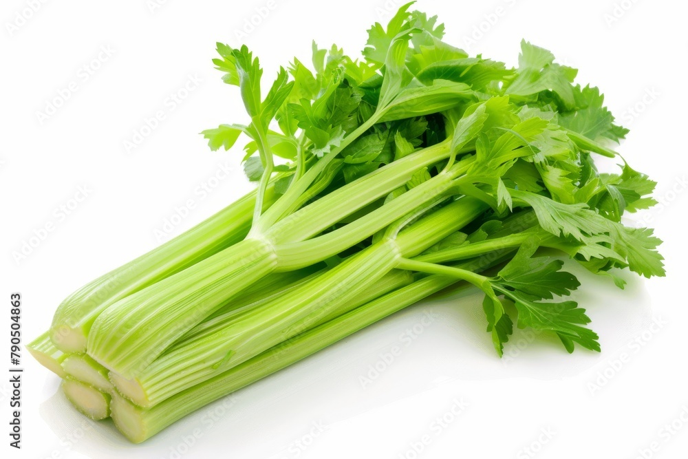 Fresh celery on a white background Fresh celery on a white background