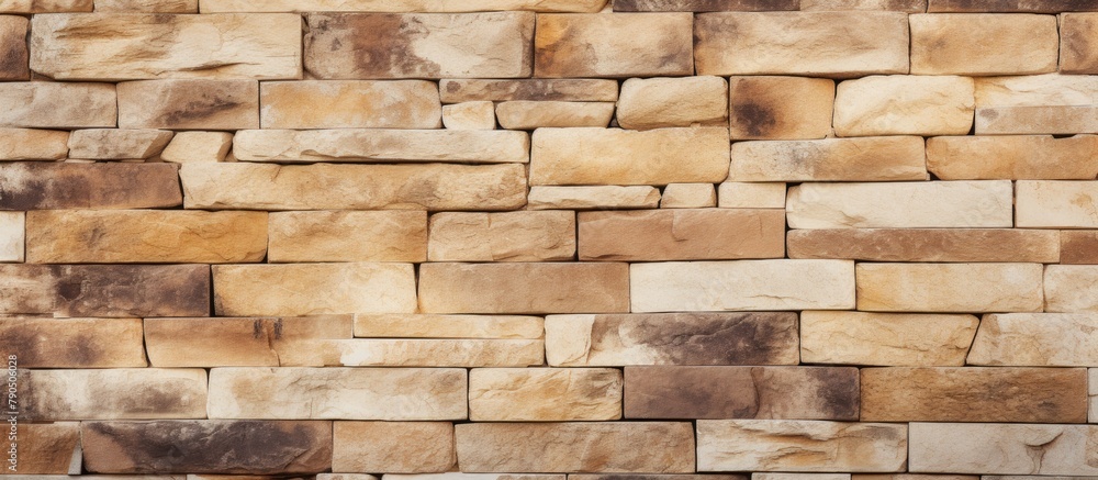 Close up of stone wall with brown and white pattern Close up of stone wall with brown and white pattern