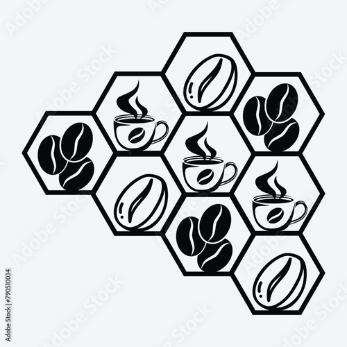 Coffee Hexagon Wall Decor Laser Cut Design 