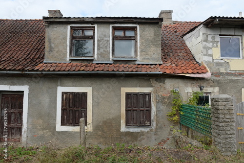 Fragment of a house on Svetlaya Street in the village of Ilyinka, Kaliningrad Region photo