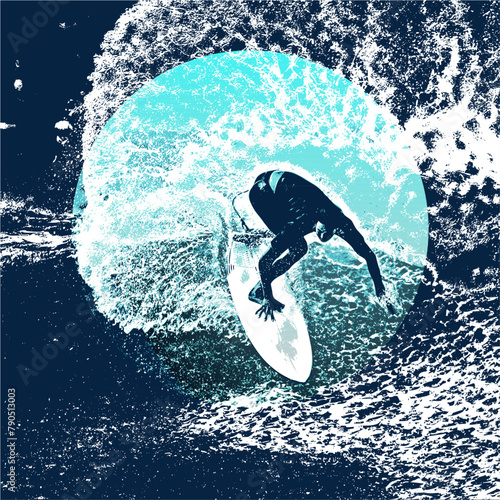 surf, ilustracion, olas, silueta, pegatina, surfista, vector	