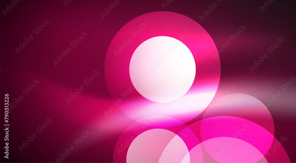 The pink background with a white circle in the middle exudes colorfulness with shades of violet and magenta. The lens flare adds a touch of electric blue to the pattern The pink background with a white circle in the middle exudes colorfulness with shades of violet and magenta. The lens flare adds a touch of electric blue to the pattern