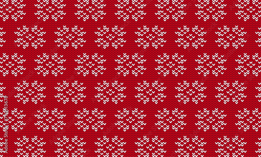 Vector white flower knitted pattern, Festive Sweater Design. Seamless Knitted Pattern Vector white flower knitted pattern, Festive Sweater Design. Seamless Knitted Pattern