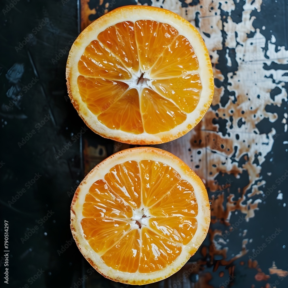 Oranges on an old wooden table Oranges on an old wooden table