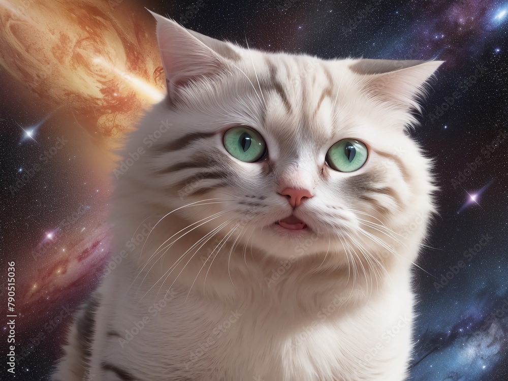 宇宙の真理を理解した猫,generative ai