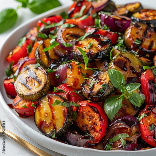 Herb-infused French ratatouille with a balsamic glaze