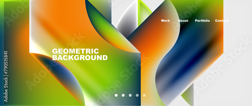 A closeup macro photography of a geometric background with a rainbow of colors resembling a citrus drink. The liquid ingredients form circles like terrestrial plant patterns