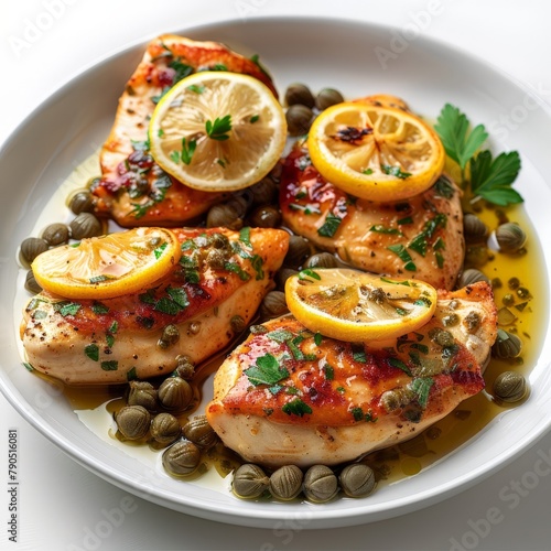 Elegant chicken piccata with capers and lemon photo