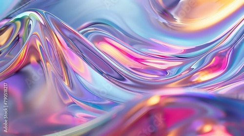 Futuristic Elegance: Reflective Metallic Swirls