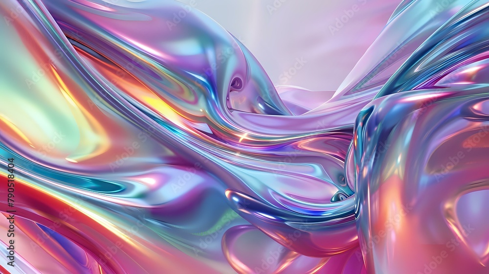 Fluid Metallic Forms: Dynamic Neon Hues Fluid Metallic Forms: Dynamic Neon Hues