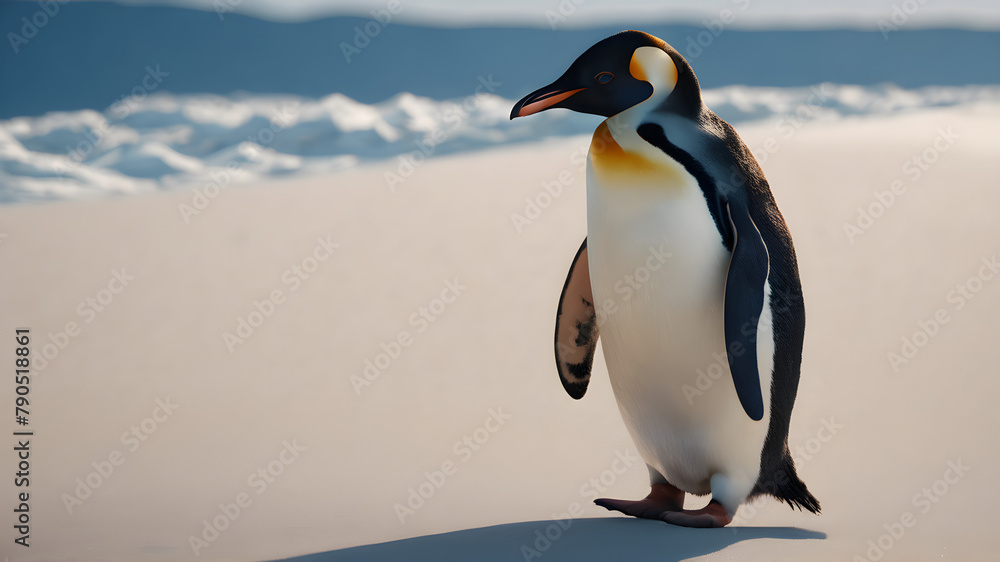 Obraz premium king penguin on the beach