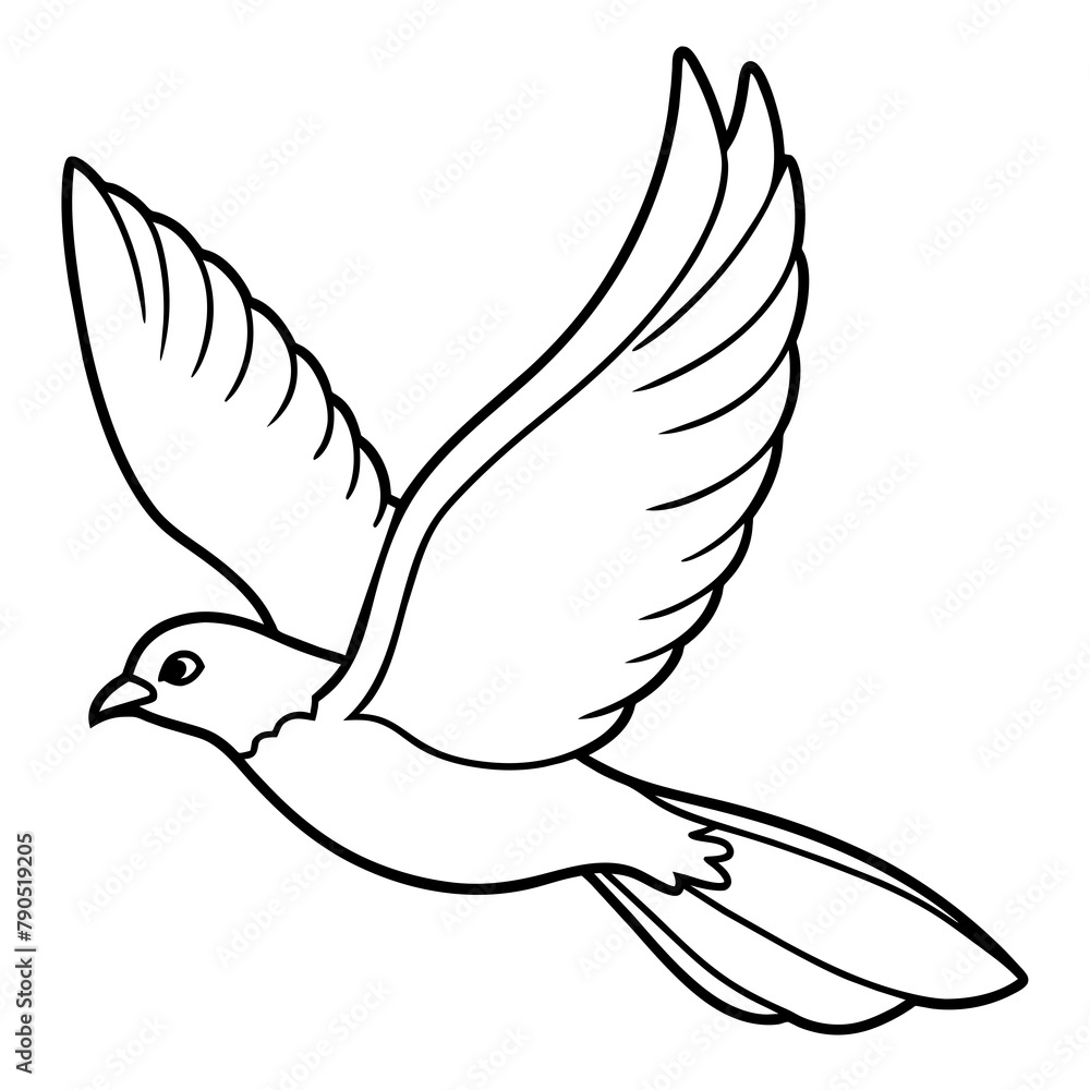 Fototapeta premium flying bird icon line vector illustration