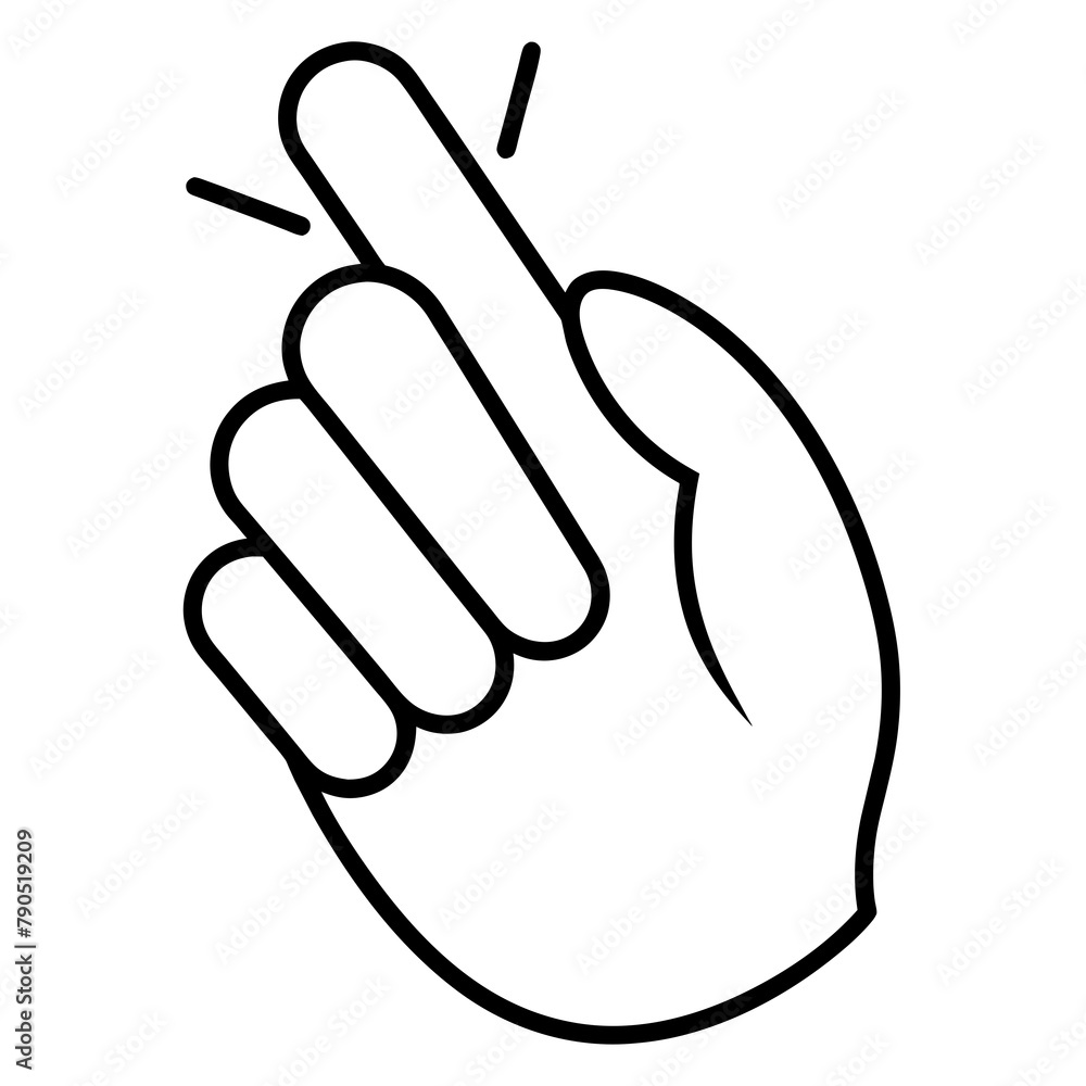 Finger snapping line icon vector Stock Vector | Adobe Stock