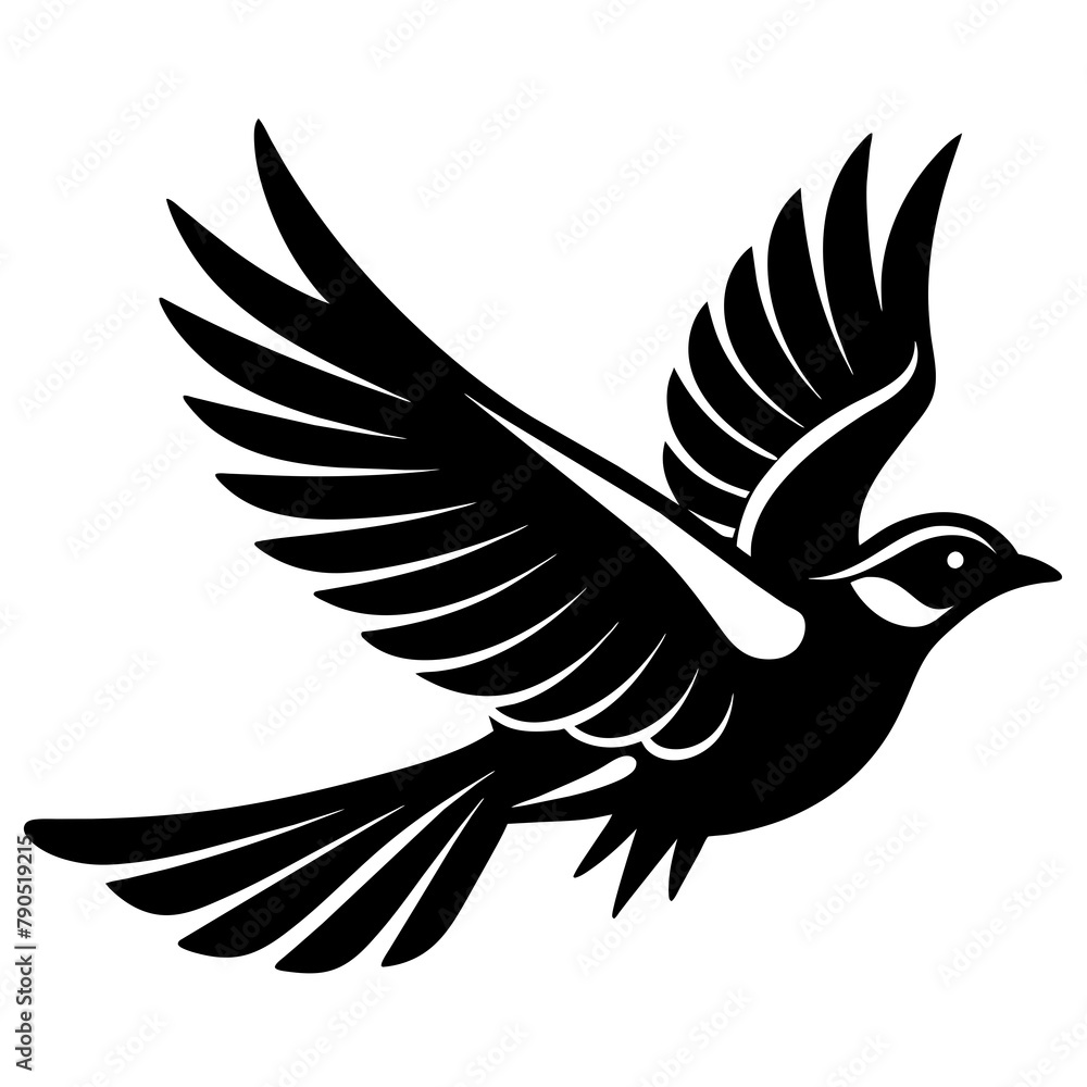 Fototapeta premium flying bird icon silhouette vector illustration