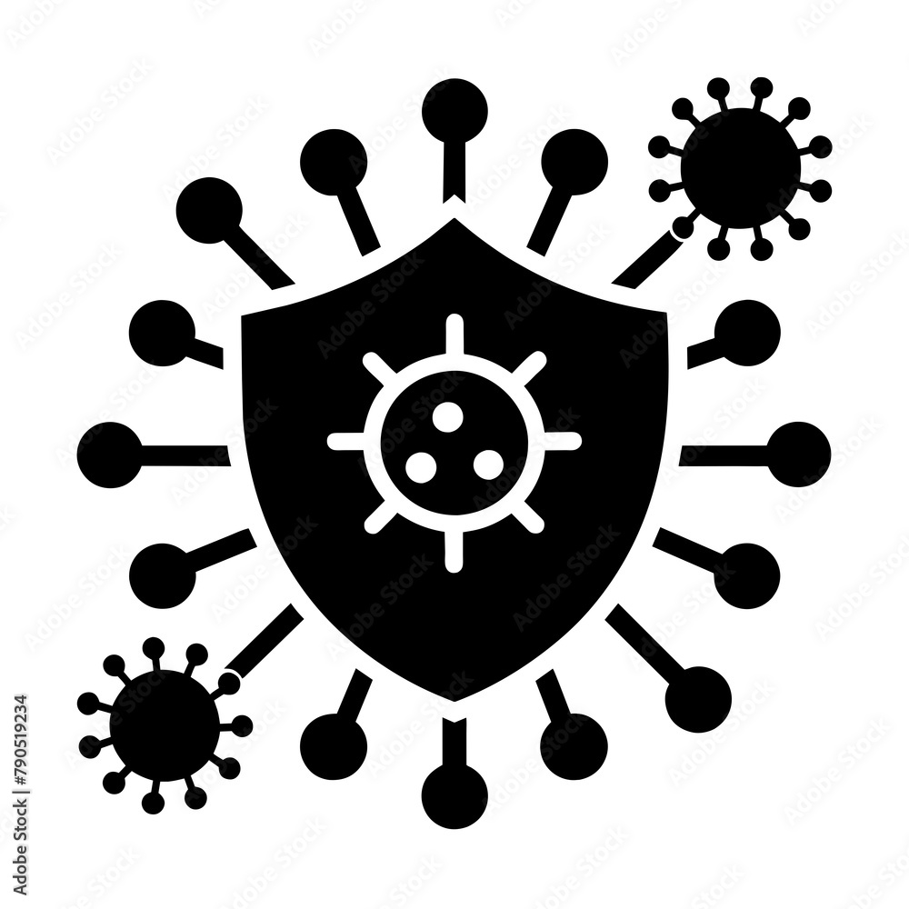 immune from flu germ icon silhouette illustration