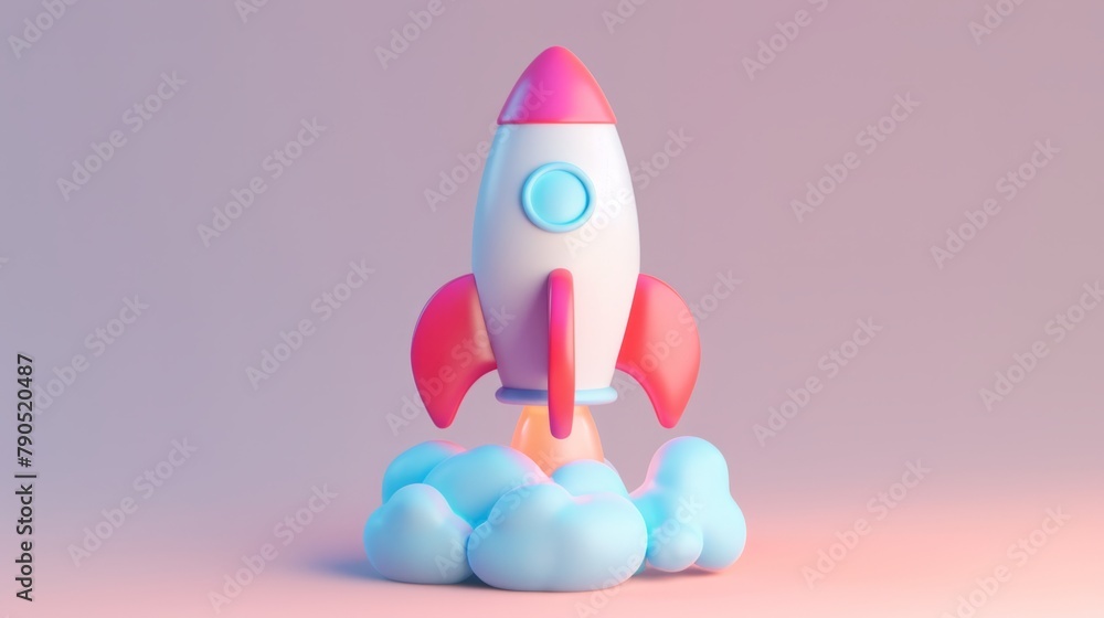 3D Cute Wind Rocket: Illustrations of Cosmic Planets and Aerospace Themes 3D Cute Wind Rocket: Illustrations of Cosmic Planets and Aerospace Themes