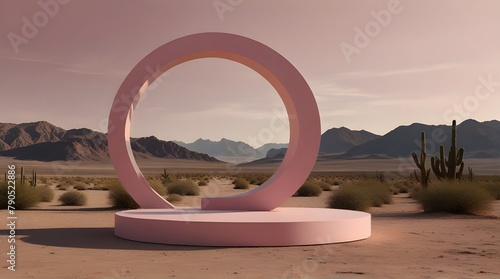 Abstract scene background. Cylinder podium on pink background. Product presentation, mock up, show cosmetic product, Podium, stage pedestal or platform.generative.ai 