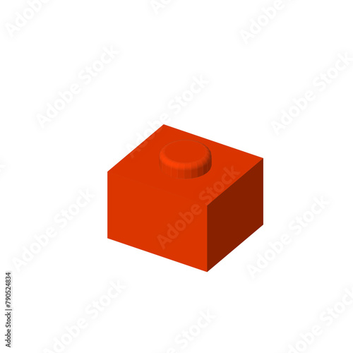 Isometric brick block toys 3d vector, colorful line art platonic building blocks bricks for kid, Brick blocks toy isolated on white background with variety of shape, can construct together by collage
