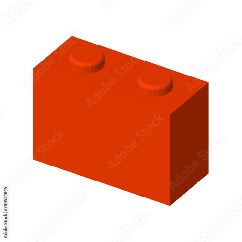 Isometric brick block toys 3d vector, colorful line art platonic building blocks bricks for kid, Brick blocks toy isolated on white background with variety of shape, can construct together by collage