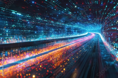 Data highways stretch to the horizon  carrying the lifeblood of our digital age.