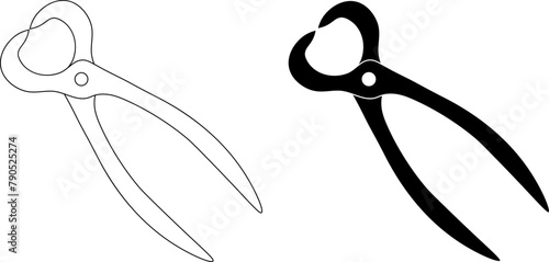 hand drawn pincers icon set