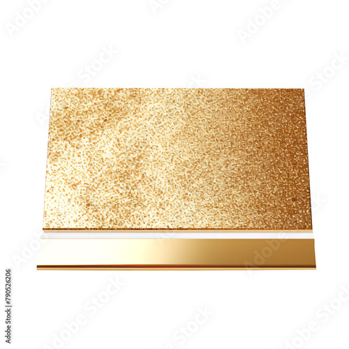 Amazing Gold Place Card Isolated On White Background 