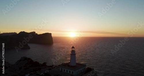 lighthouse at the Cap Formentor at mallorca at sunset