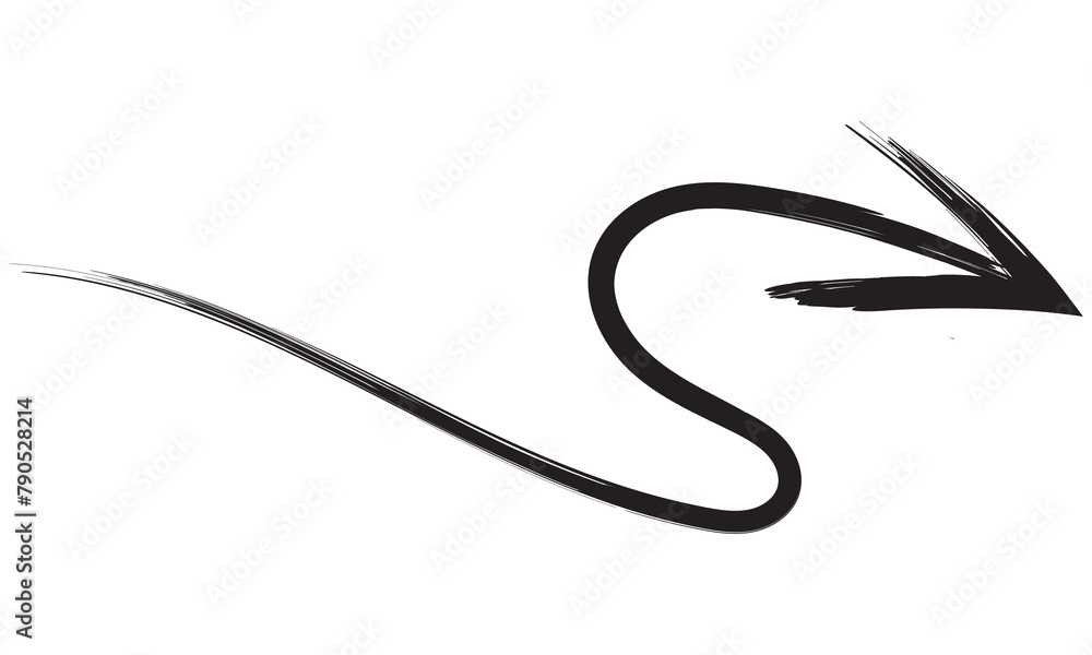 Obraz premium Brush stroke (arrow). grunge arrow paint. Vector illustration. EPS 10