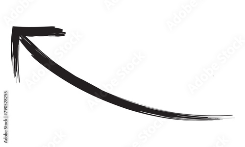 grunge arrow vector. grunge arrow brush. grunge arrow paint. Brush stroke (arrow). Vector illustration